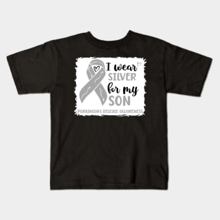 I wear Silver for my Son Parkinsons Disease Awareness Kids T-Shirt